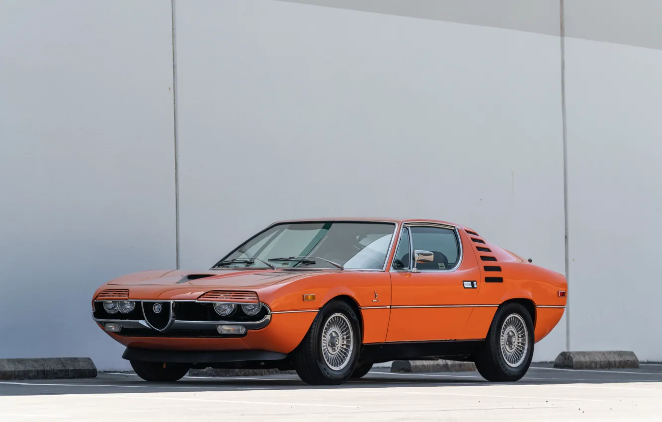 Фото обои Alfa Romeo, orange, 1972, Montreal, Alfa Romeo Montreal