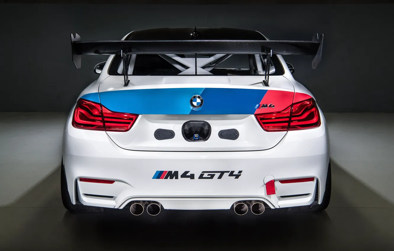 Фото обои гоночное авто, вид сзади, 2018, GT4, BMW M4
