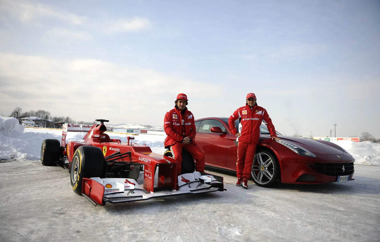 Фото обои ferrari, масса, алонсо