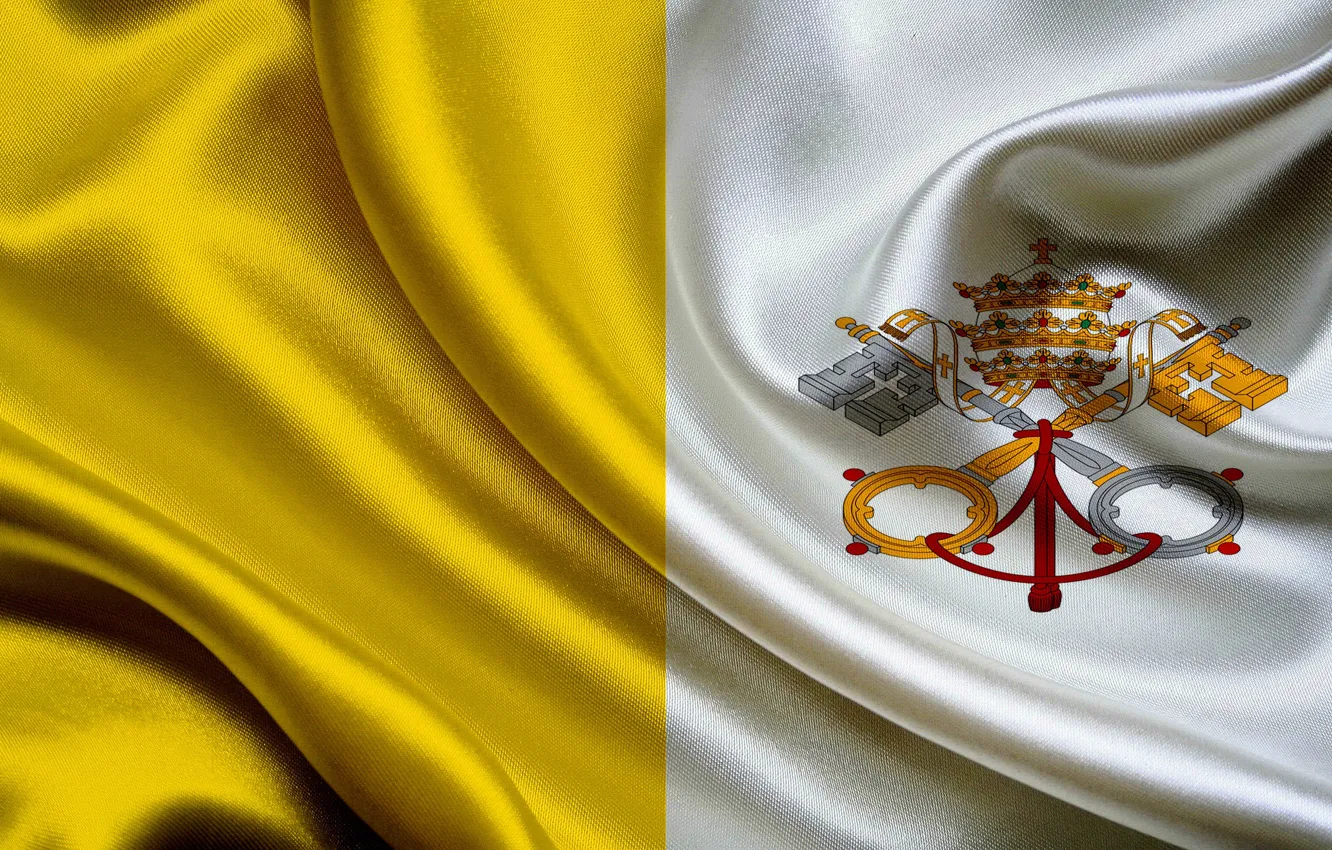 Фото обои флаг, герб, fon, flag, vatican, ватикан, coat of arms