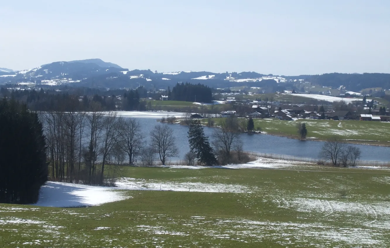Фото обои Winter, Kalt, Öschle See, Weitblick, Schnee