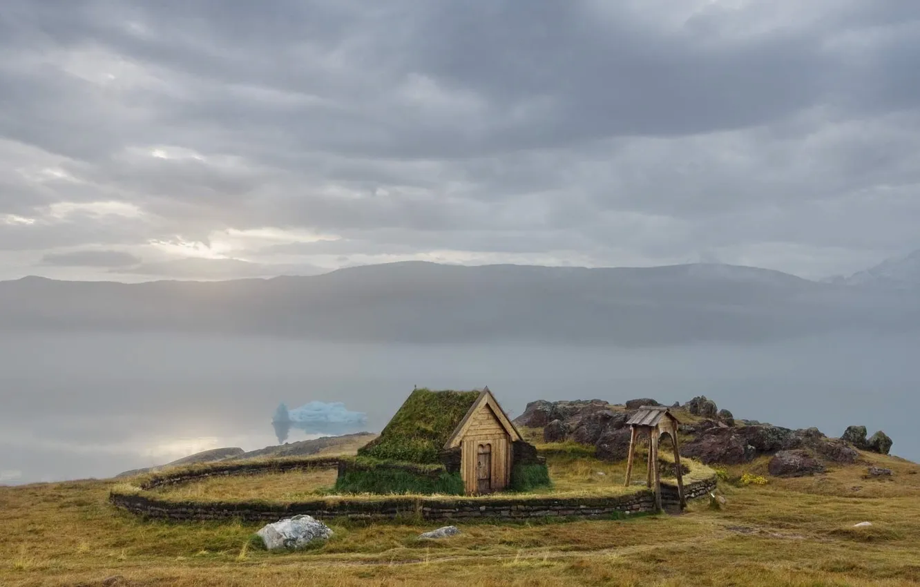 Фото обои дом, забор, гренландия