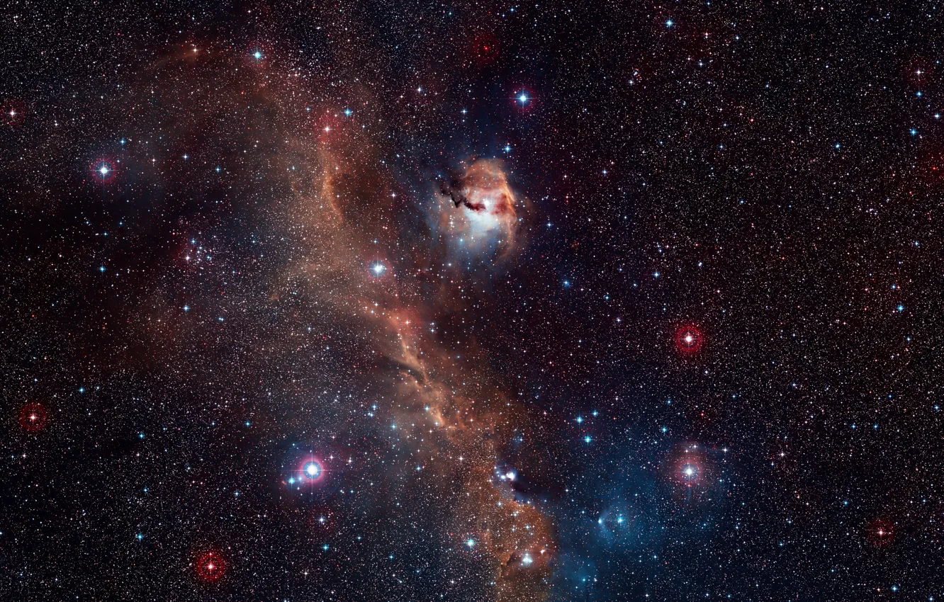 Фото обои NGC 2327, HD 53367, Constellations Monoceros, IC 2177, The Seagull Nebula, Canis Major