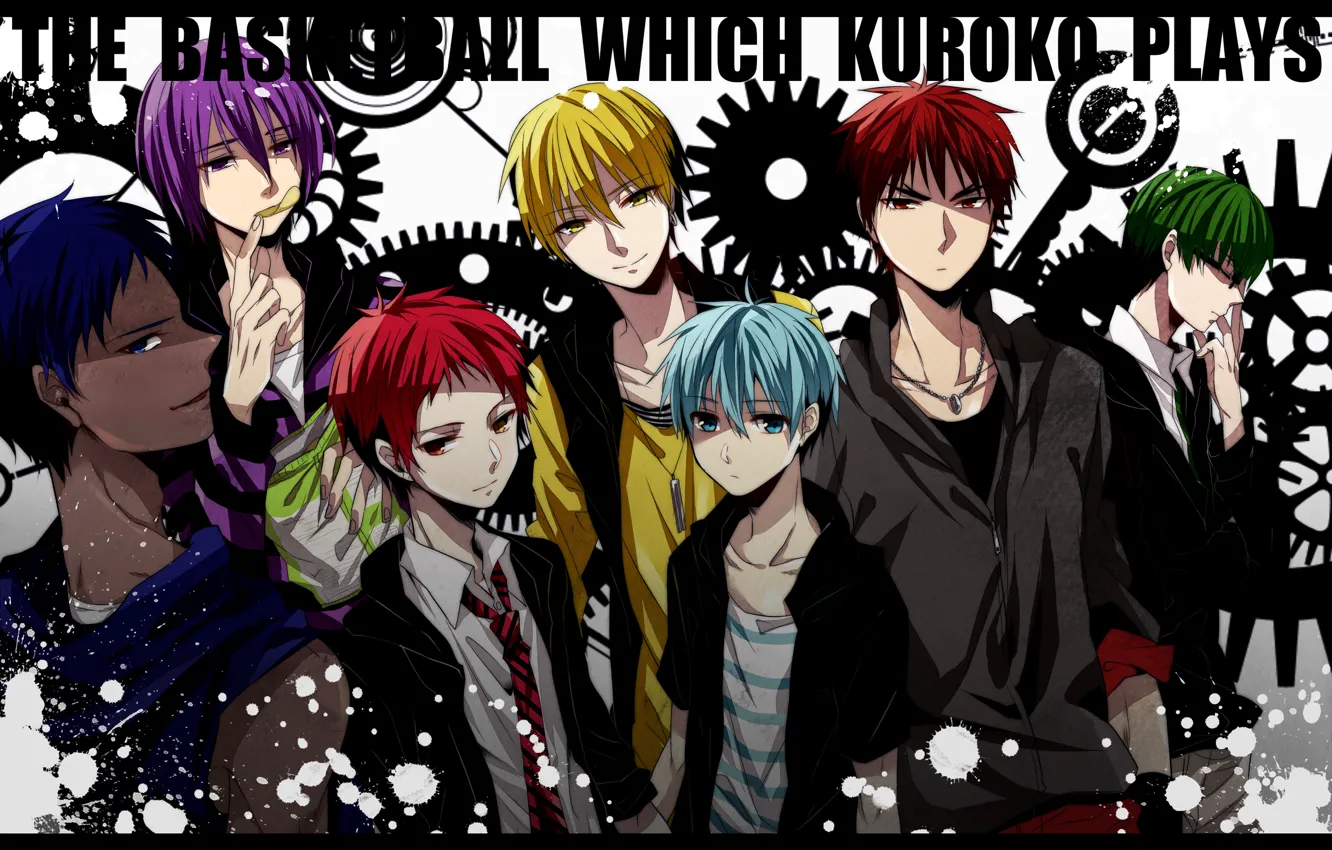 Фото обои аниме, арт, парни, kuroko tetsuya, kuroko no basket, kagami taiga, aomine daiki, akashi seijuurou