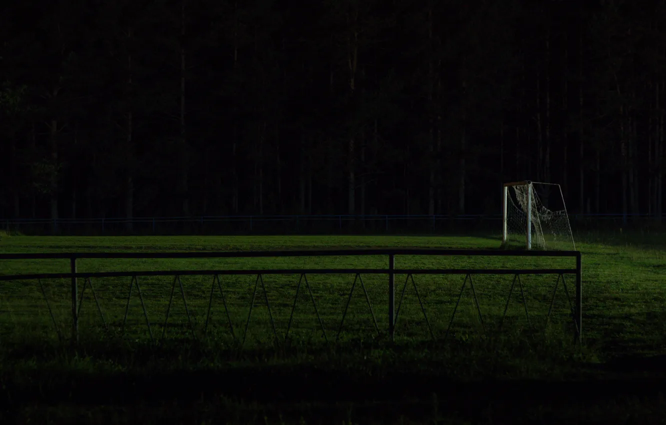 Фото обои ночь, футбол, ворота