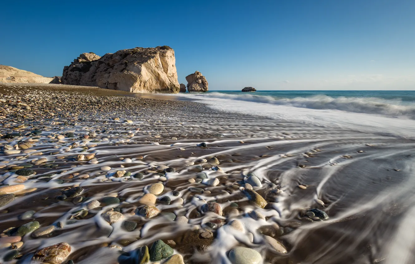 Фото обои море, скалы, побережье, Кипр, Cyprus, Paphos District