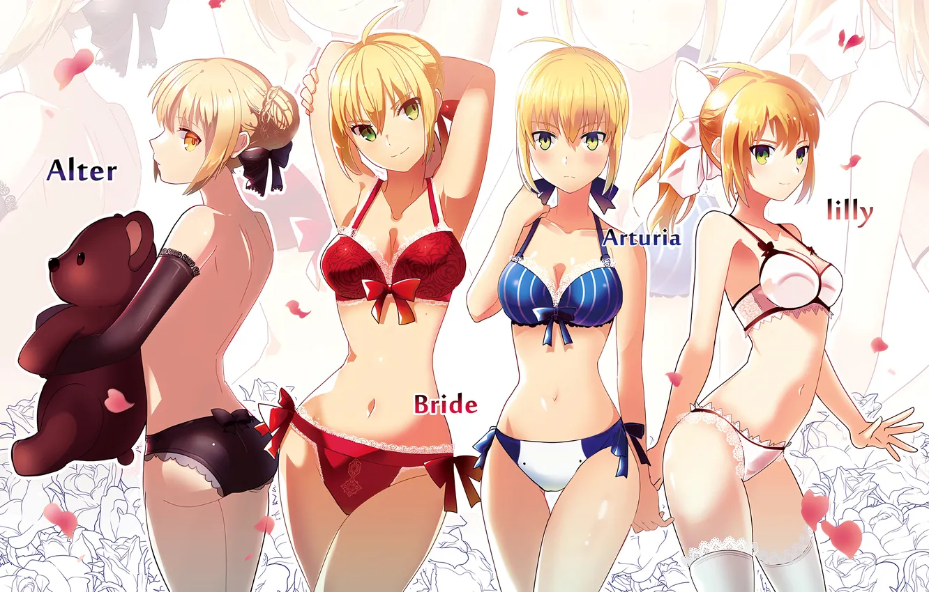 Фото обои sexy, lingerie, ass, pantsu, bra, Fate Stay Night, cleavage, panties