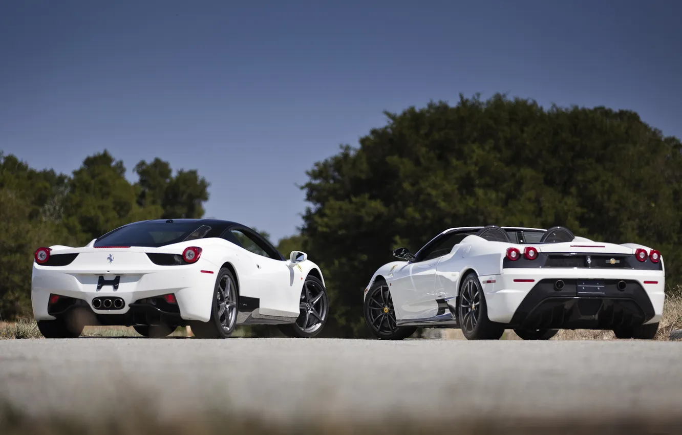 Фото обои Ferrari, white, Scuderia, Italia, 430, F458, 16M