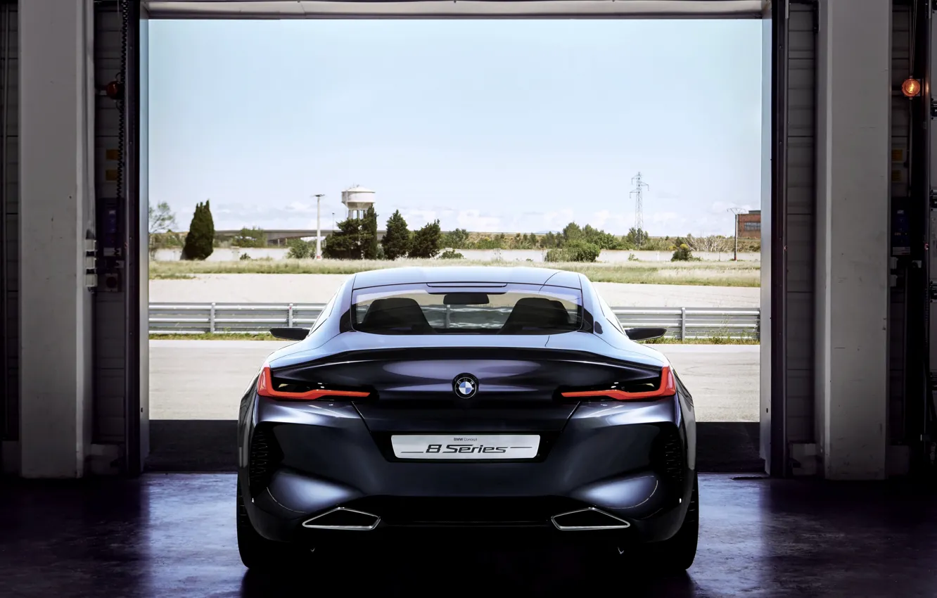 Фото обои купе, BMW, вид сзади, 2017, 8-Series Concept