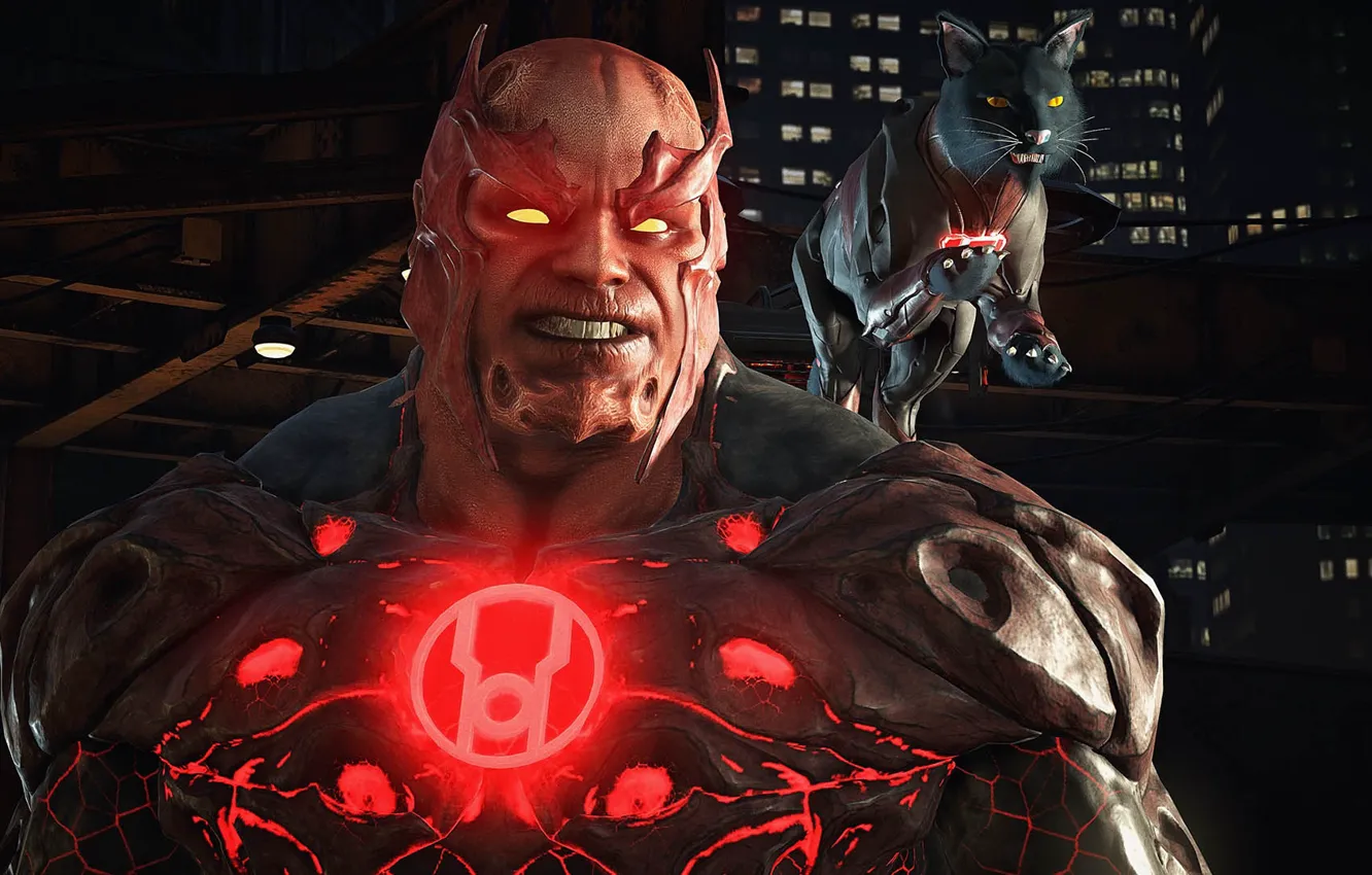 Фото обои cat, rage, Injustice 2, Atrocitus, Dex-Starr, Red lantern corps