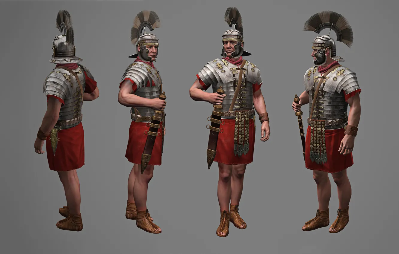 Фото обои Rendering, Helmet, Armor, Legionary, Gladius, Roman Legionaries