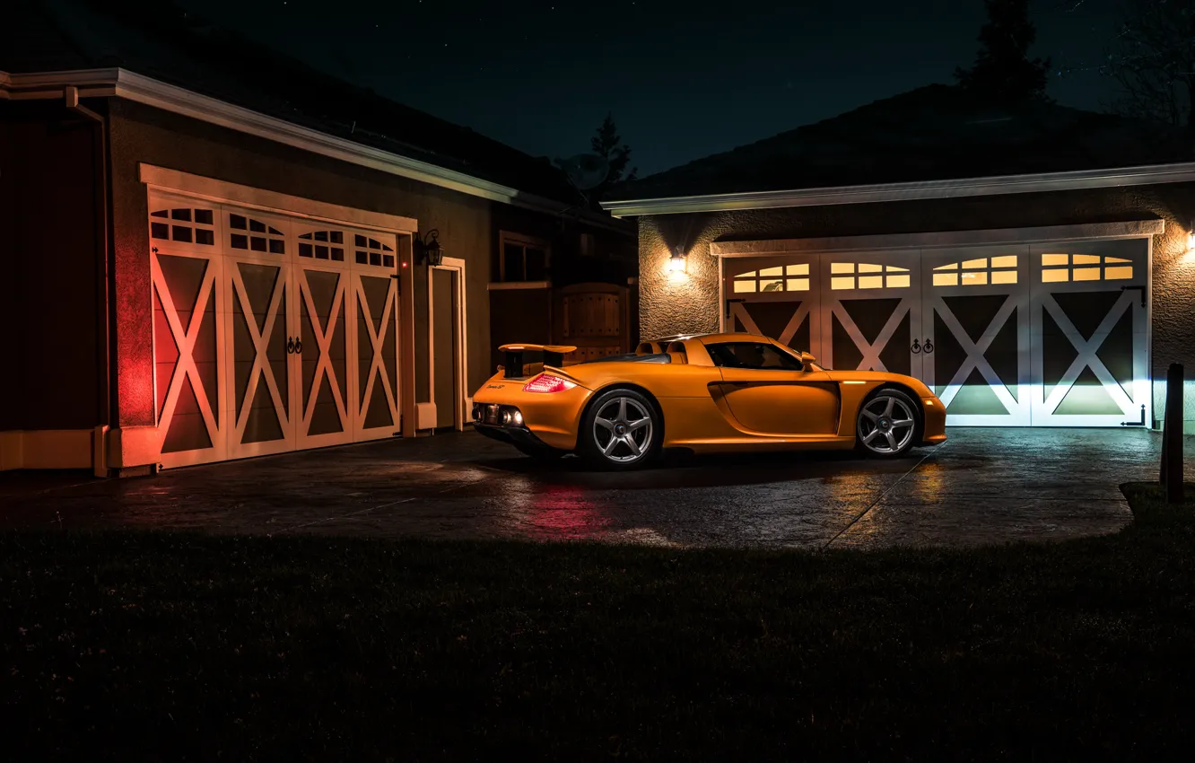 Фото обои Porsche, Orange, Carrera, Supercar, Exotic, Borealis, Rear, Ligth