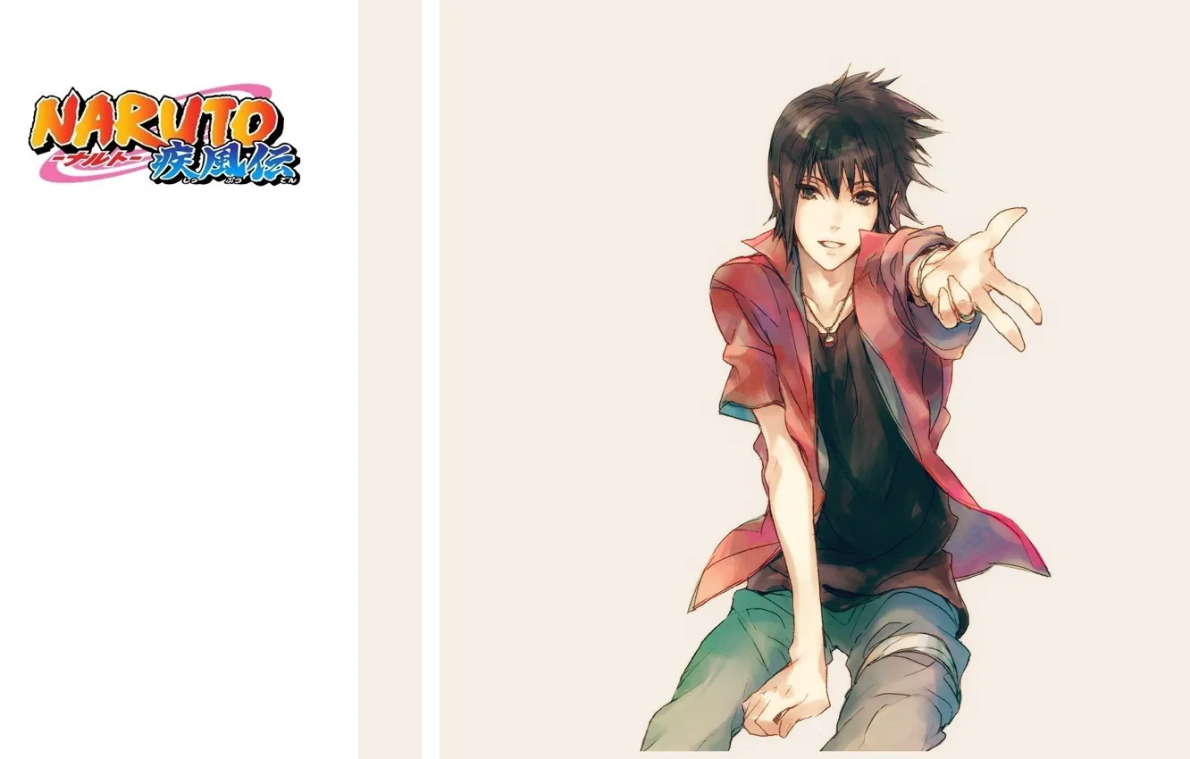 Фото обои рубашка, парень, ниндзя, Naruto, жест, Uchiha Sasuke, Наруто Ураганные хроники
