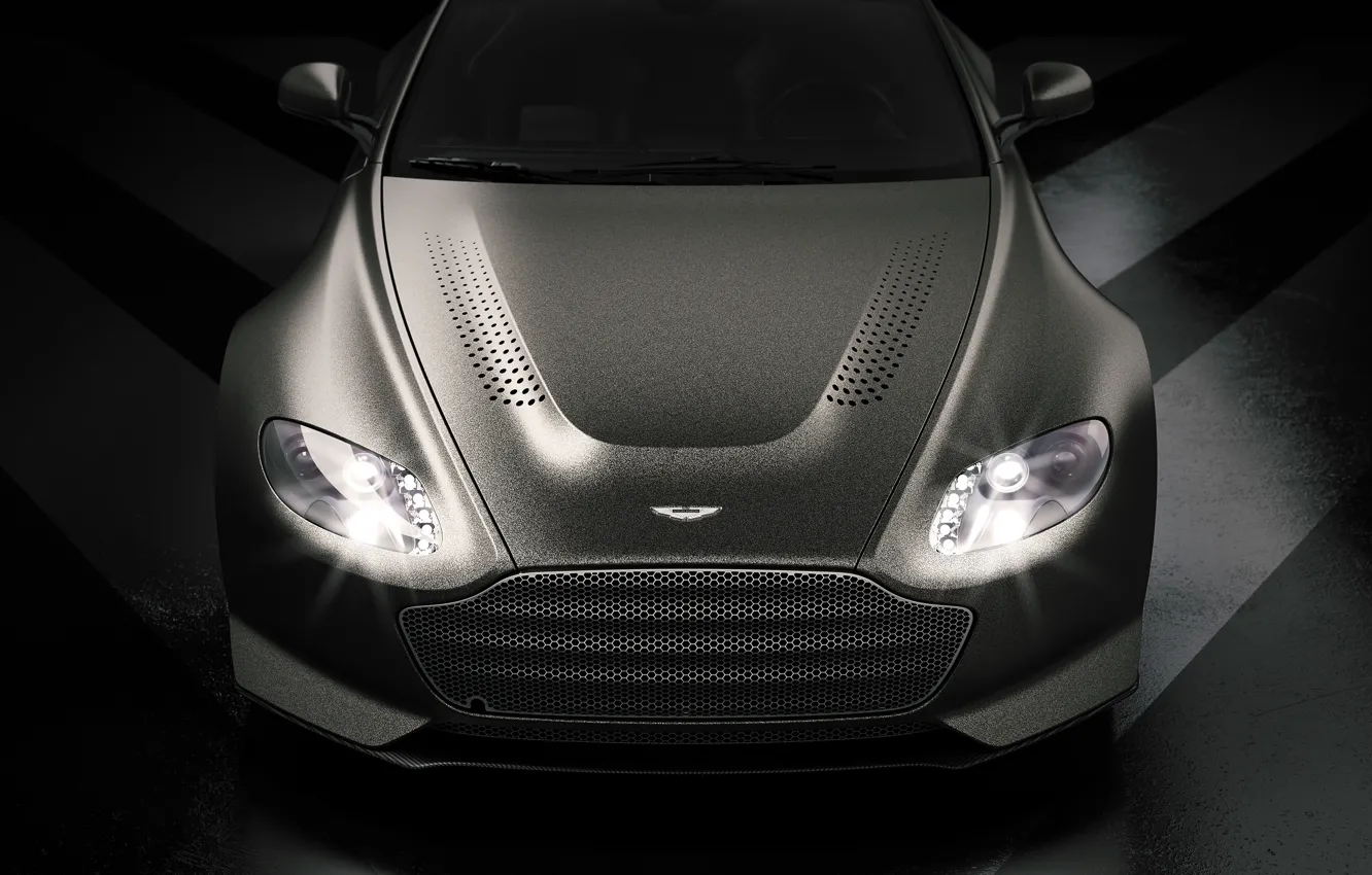Фото обои Aston Martin, Vantage, вид спереди, V12, 2018, V600