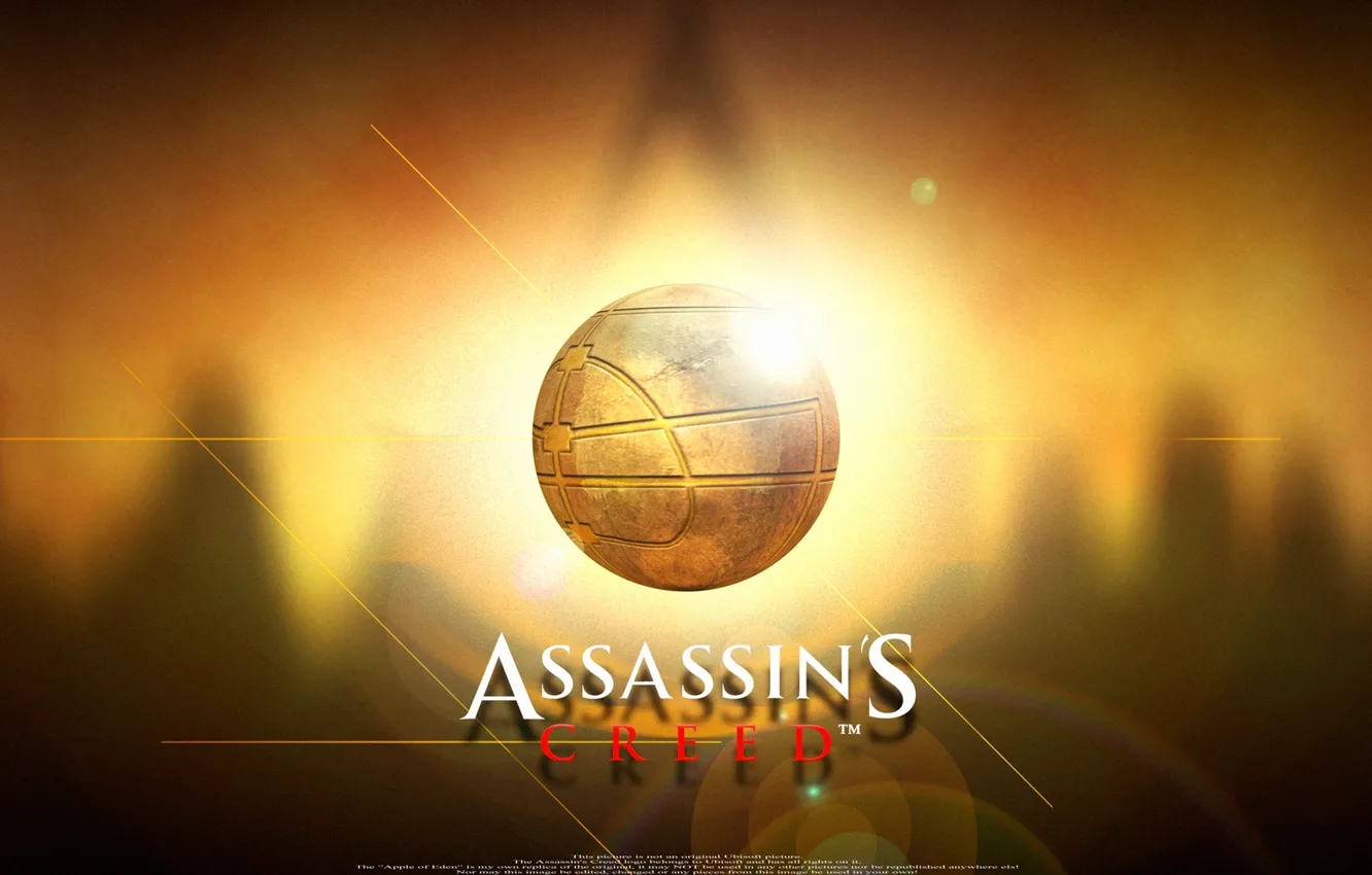 Фото обои фон, яблоко, assassin's creed
