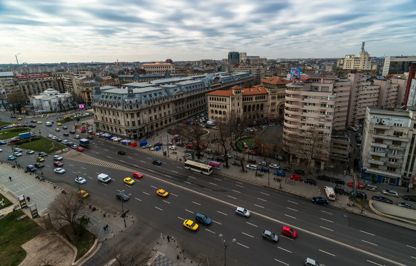 Фото обои дорога, улица, здания, панорама, road, cars, panorama, street