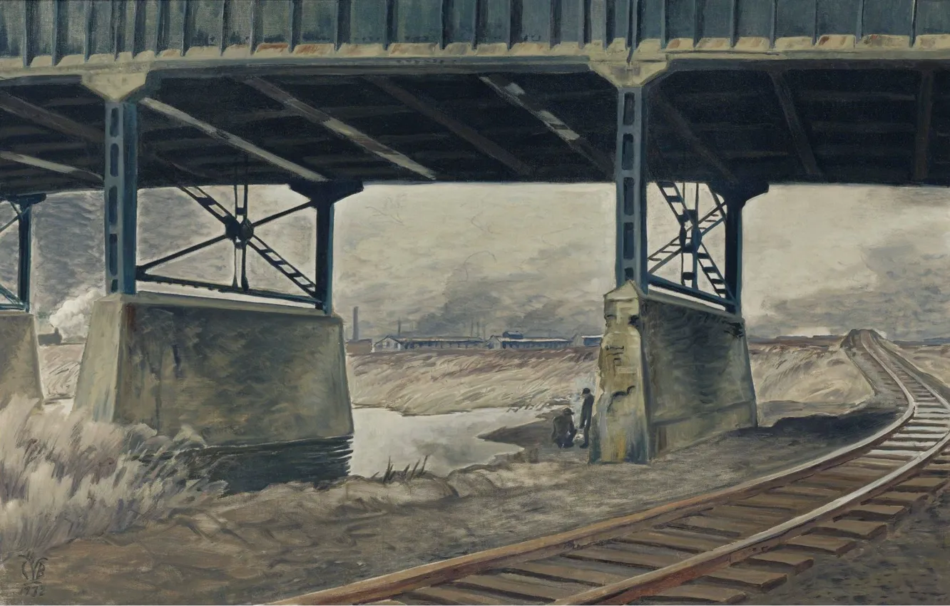 Фото обои 1932, Charles Ephraim Burchfield, Under the Viaduct