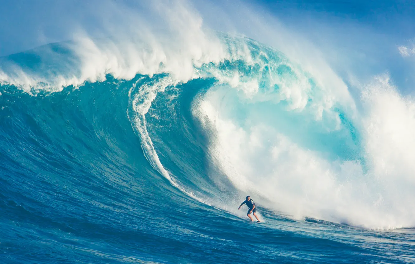 Фото обои man, surf, wave