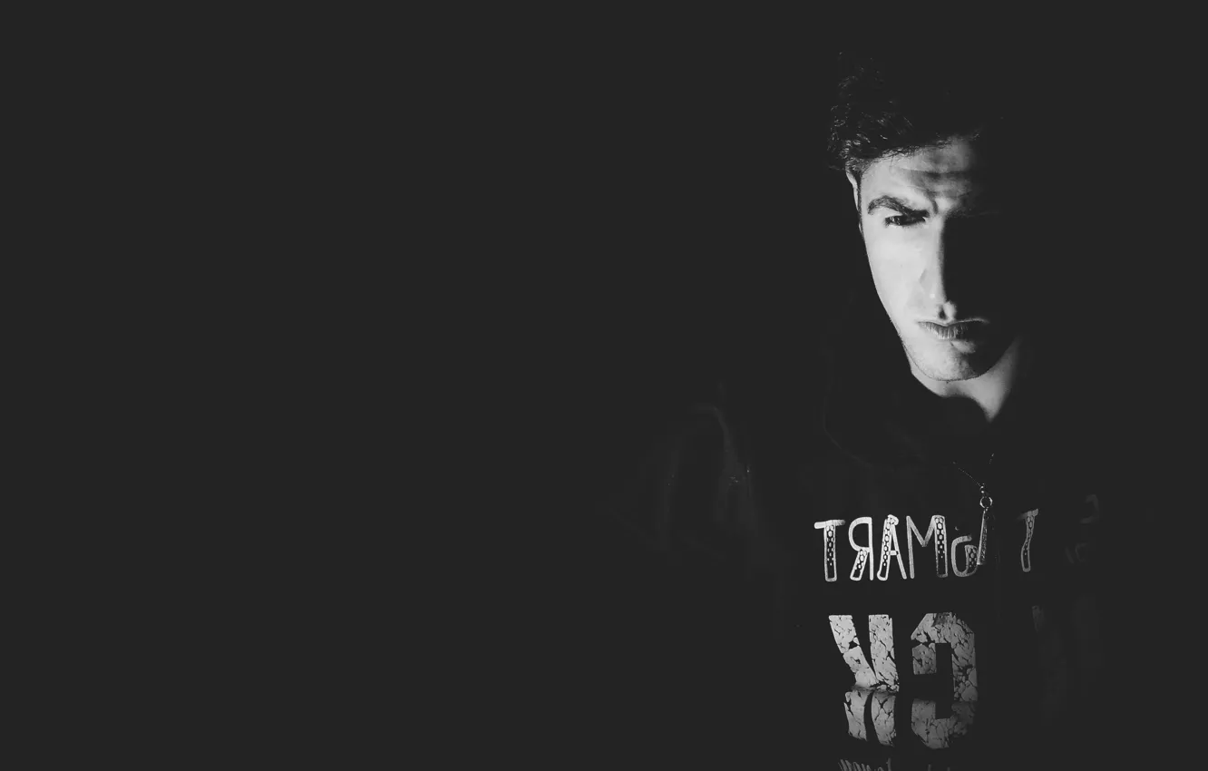 Фото обои Взгляд, Парень, Темнота, Darkness, Face, IsaaKaRs, Dramatic