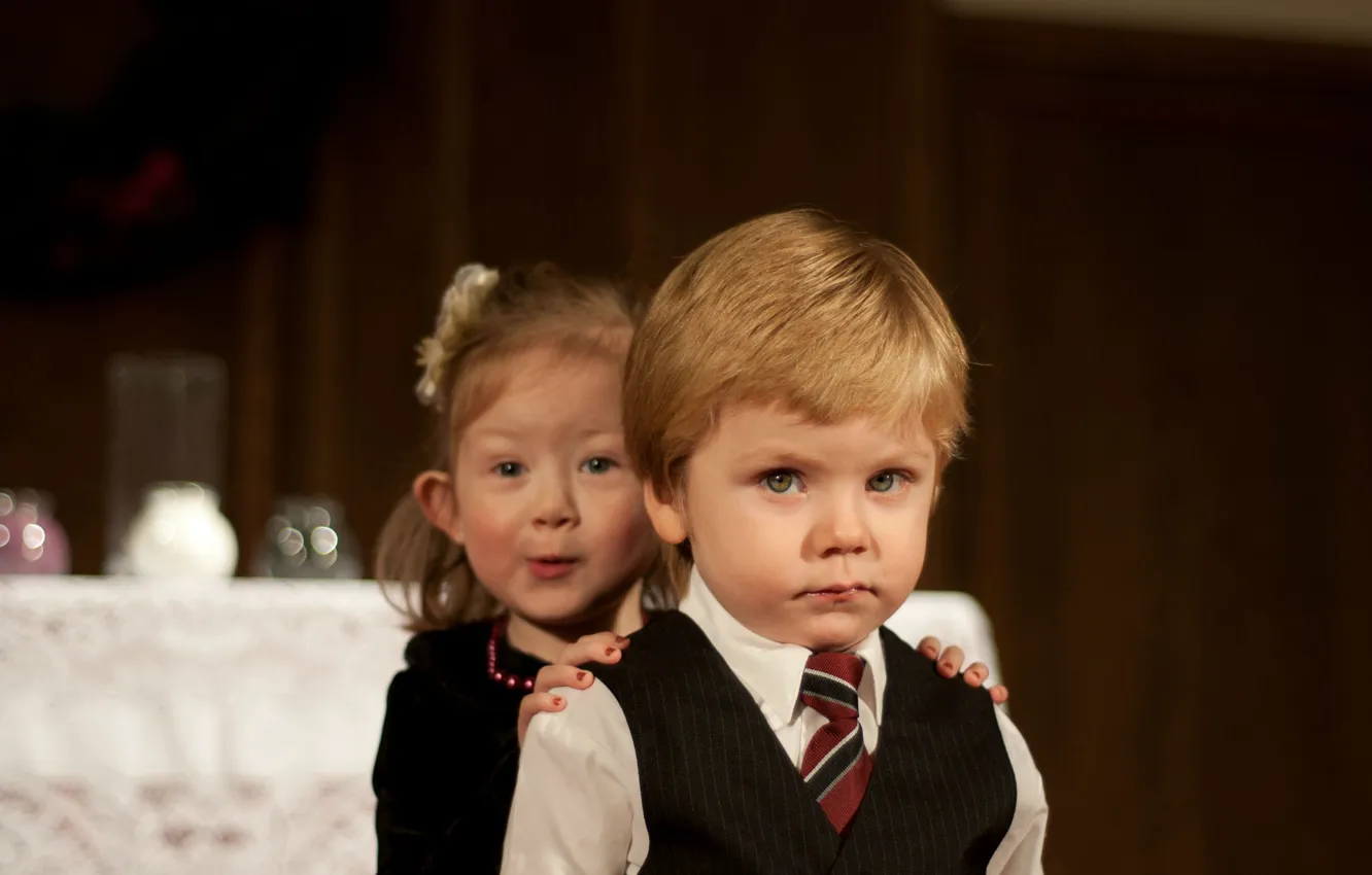 Фото обои день рождения, мальчик, девочка