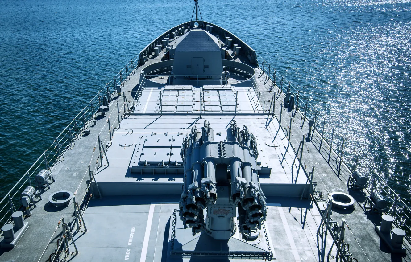 Фото обои фрегат, вмф, бак, носовая часть, проект 11356, адмирал макаров