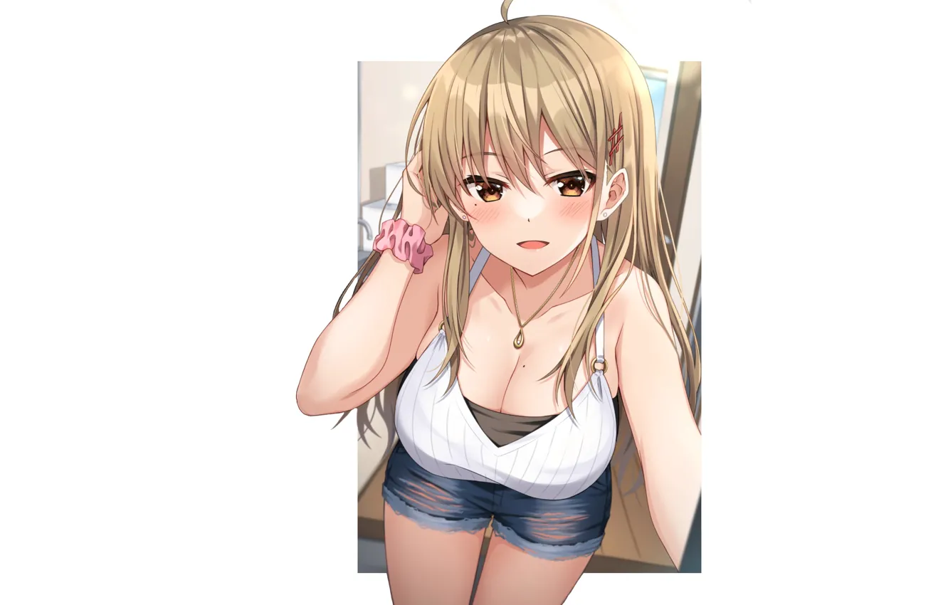Фото обои kawaii, girl, boobs, anime, pretty, blonde, breasts, babe