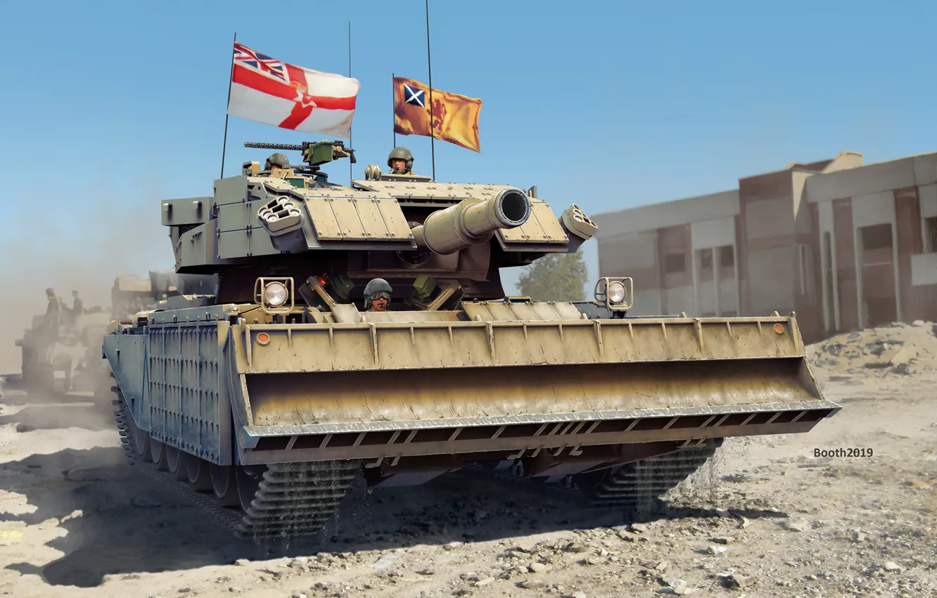 Фото обои танк, Великобритания, средний, Центурион, British Army, A41, инженерная машина, версия для инженерных войск