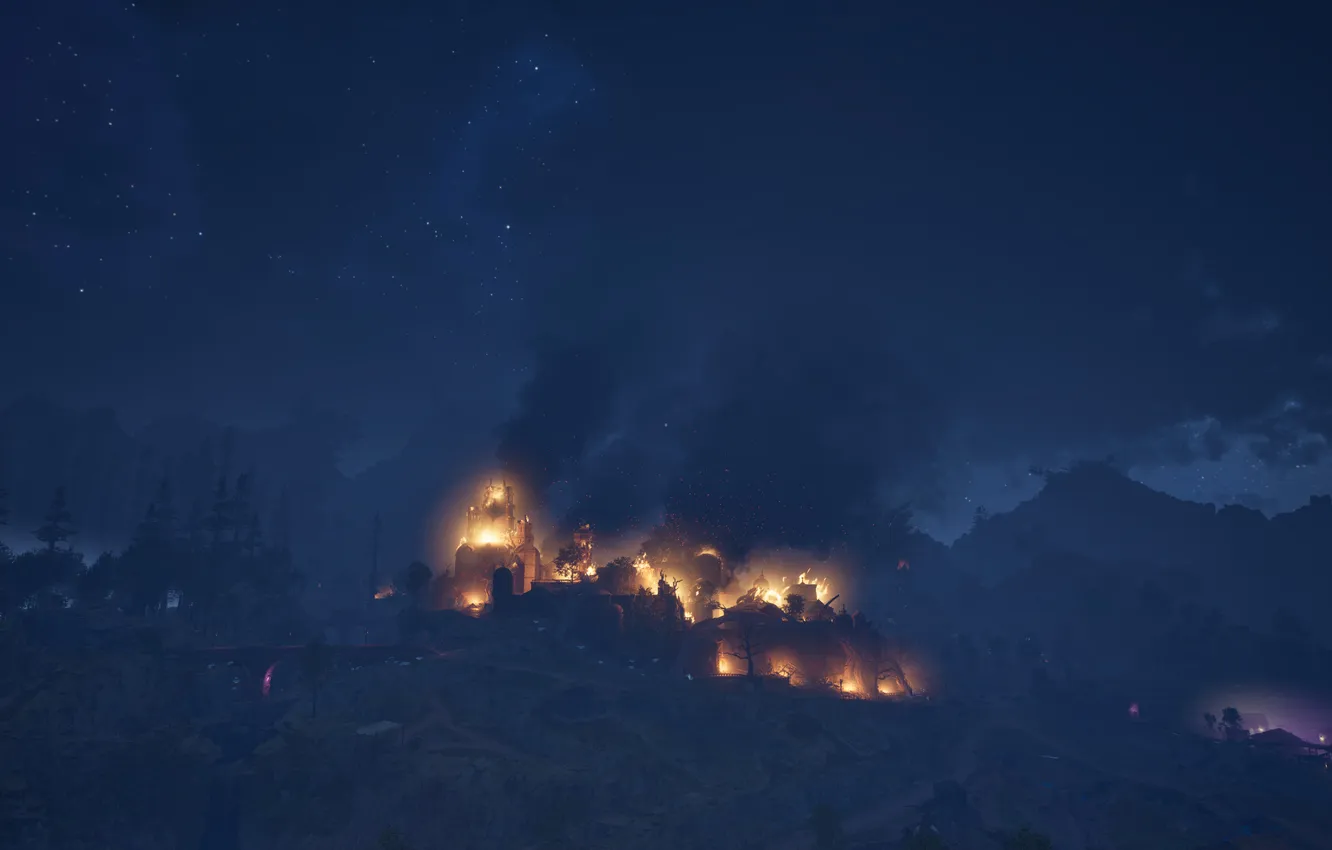 Фото обои ночь, огни, игра, приключения, Avowed