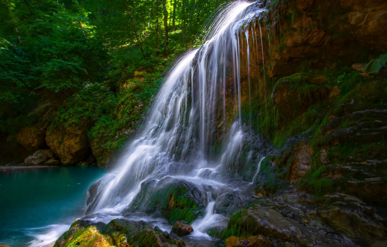 Фото обои природа, камни, водопад, Адыгея, Павел Сагайдак, Руфабго