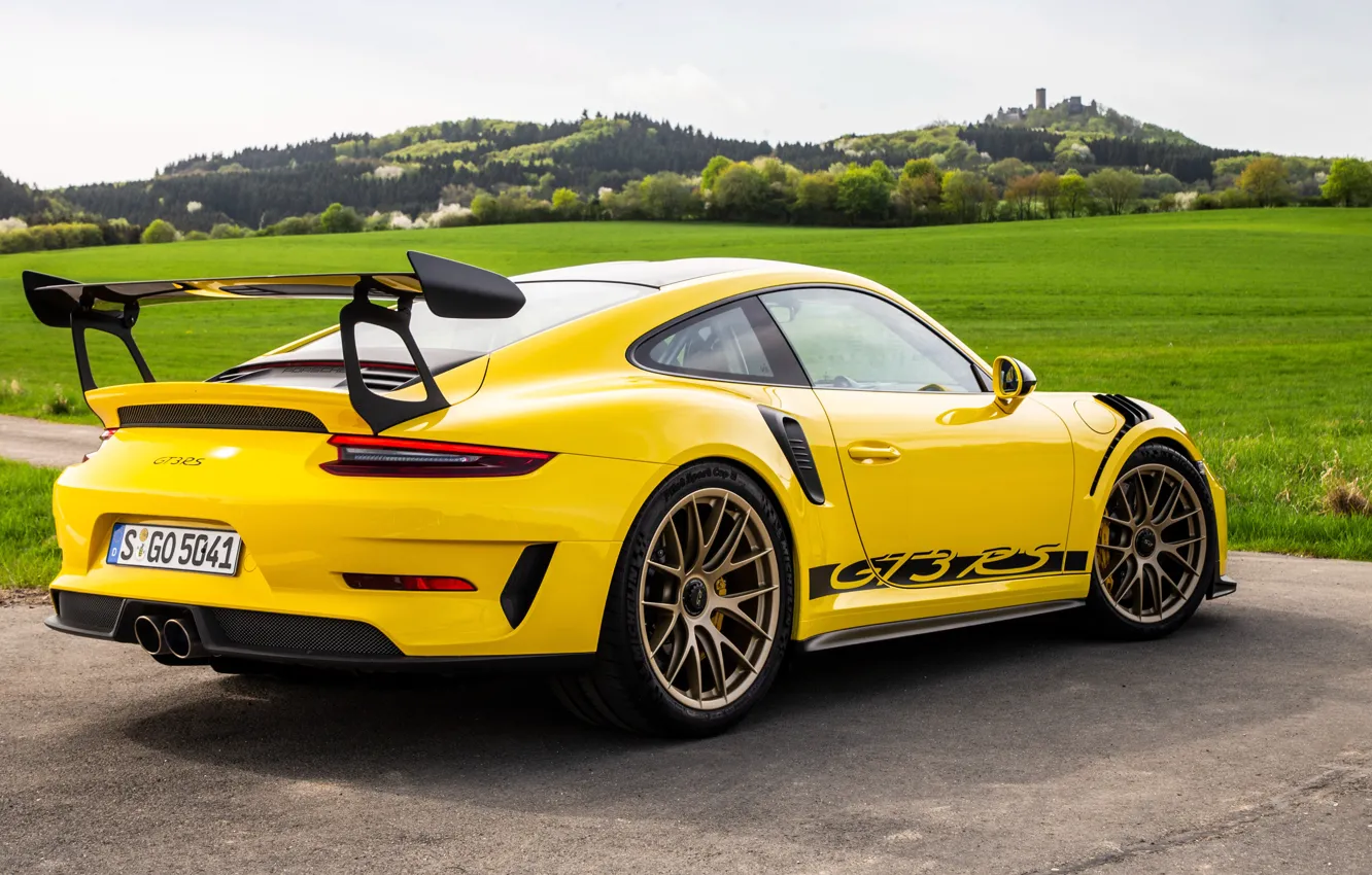 Фото обои 911, Porsche, вид сзади, 2018, GT3 RS, Weissach Package