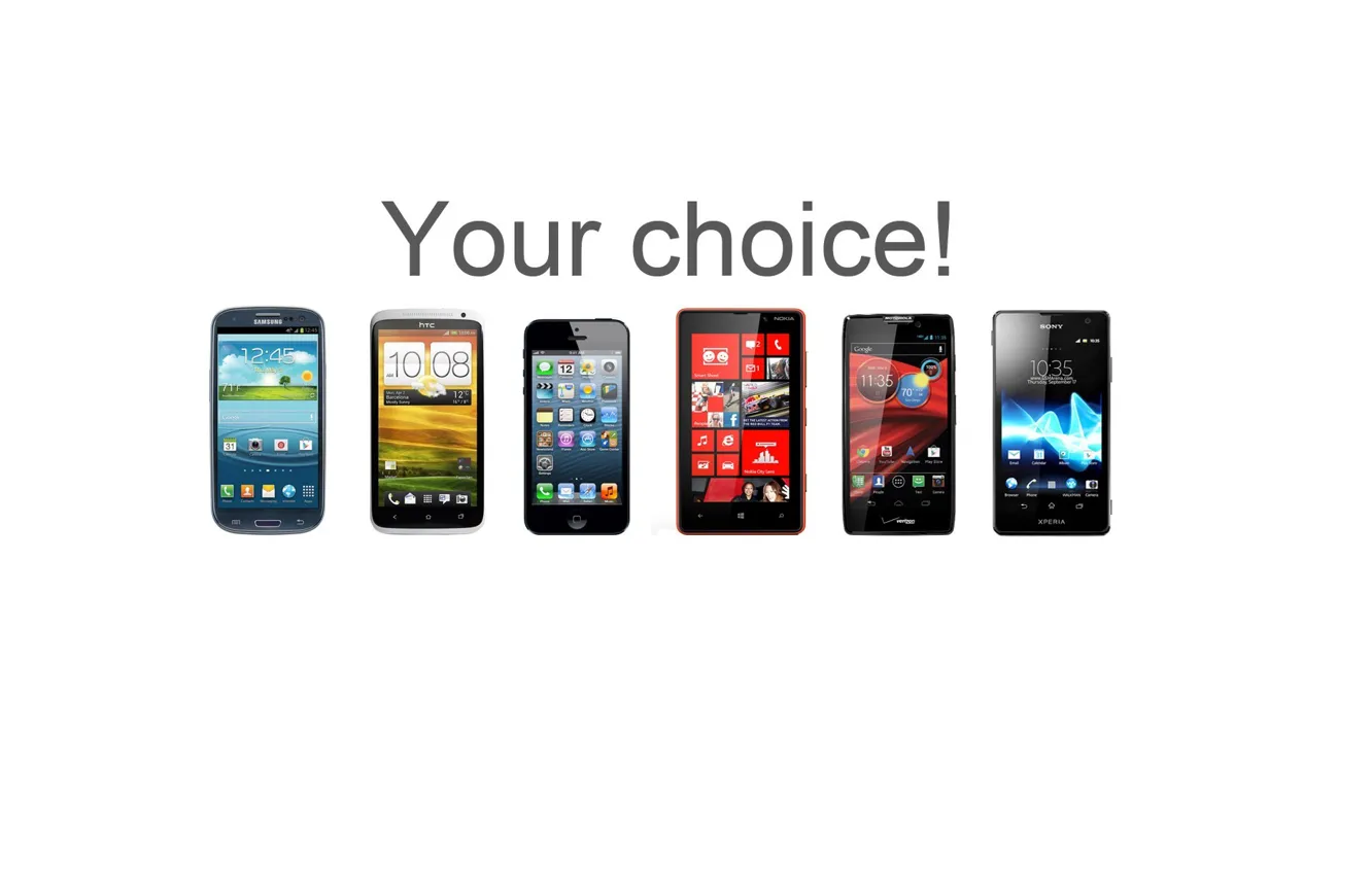 Фото обои iphone, sony, телефоны, htc, samsung, разнообразие, nokia