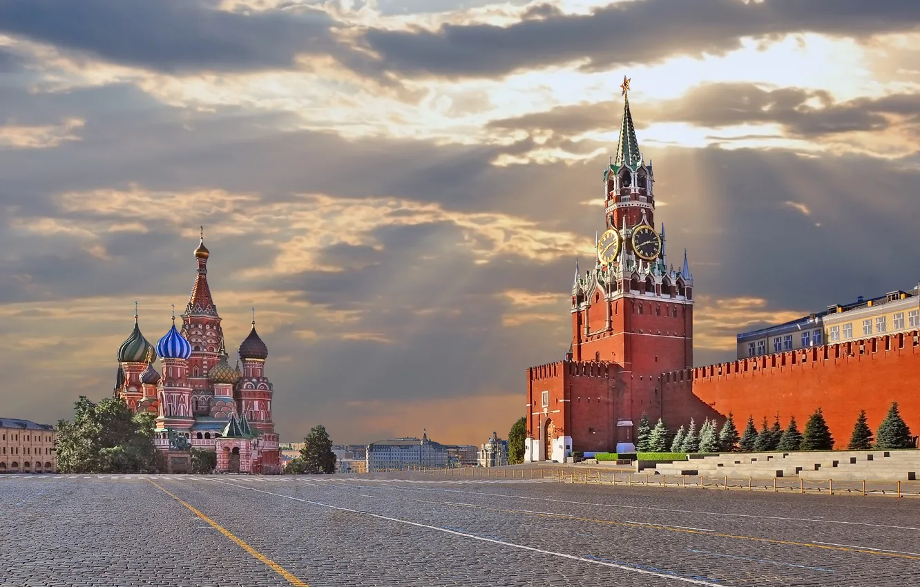 Фото обои Москва, Кремль, Россия, Красная площадь, Moscow, Kremlin