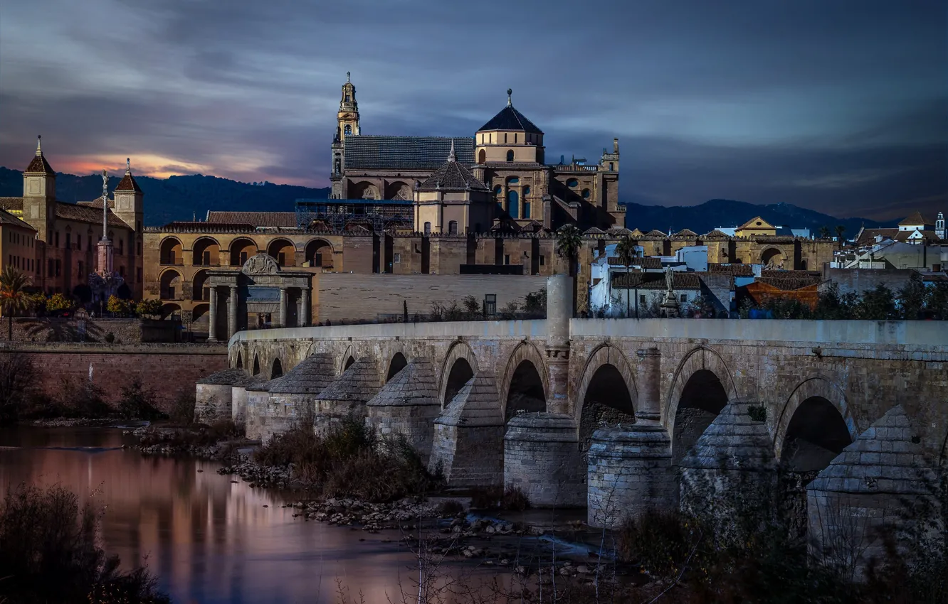 Фото обои Spain, Andalusia, Cordoba, Roman Bridge, Vista Alegre
