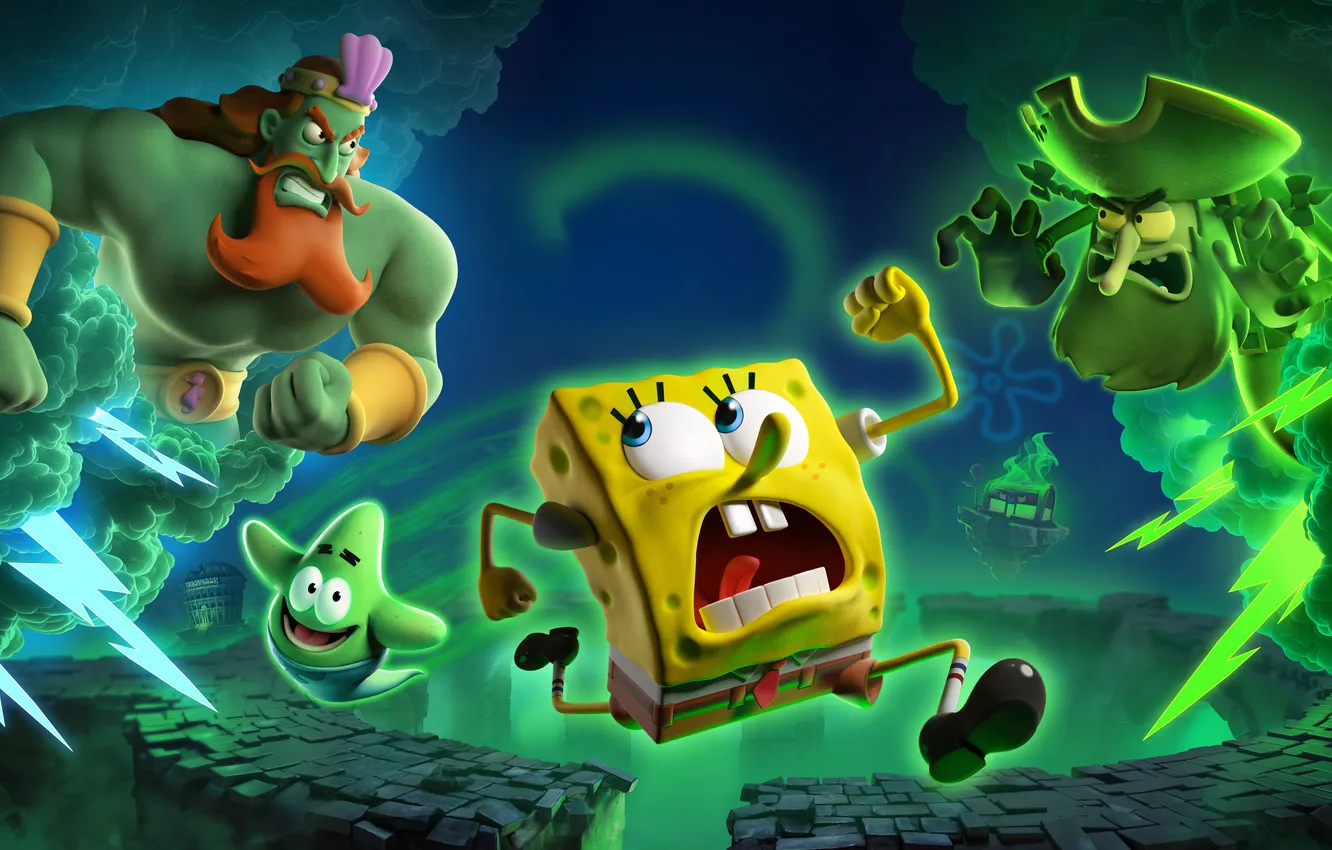 Фото обои squarepants, spongebob, tide, titans