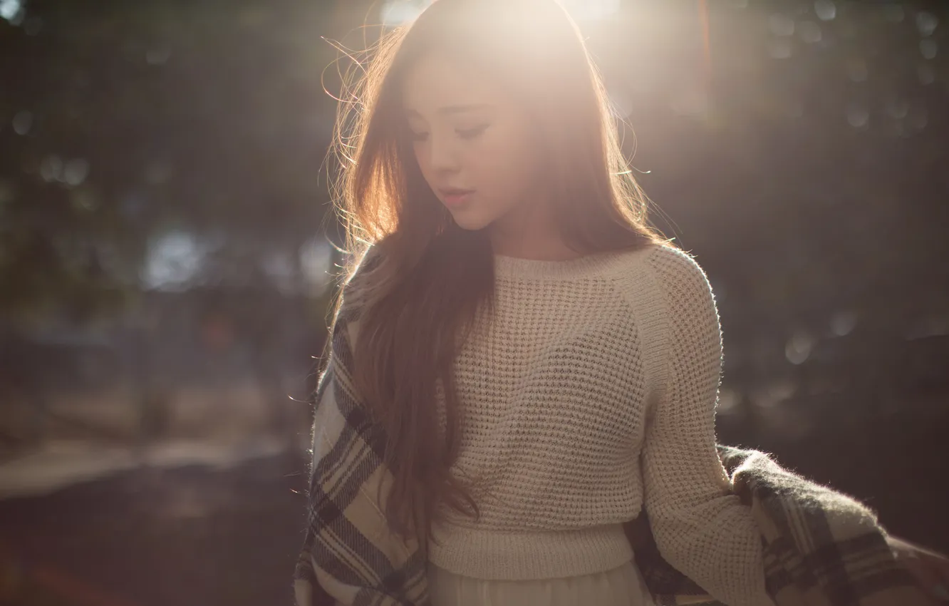 Фото обои девушка, волосы, азиатка