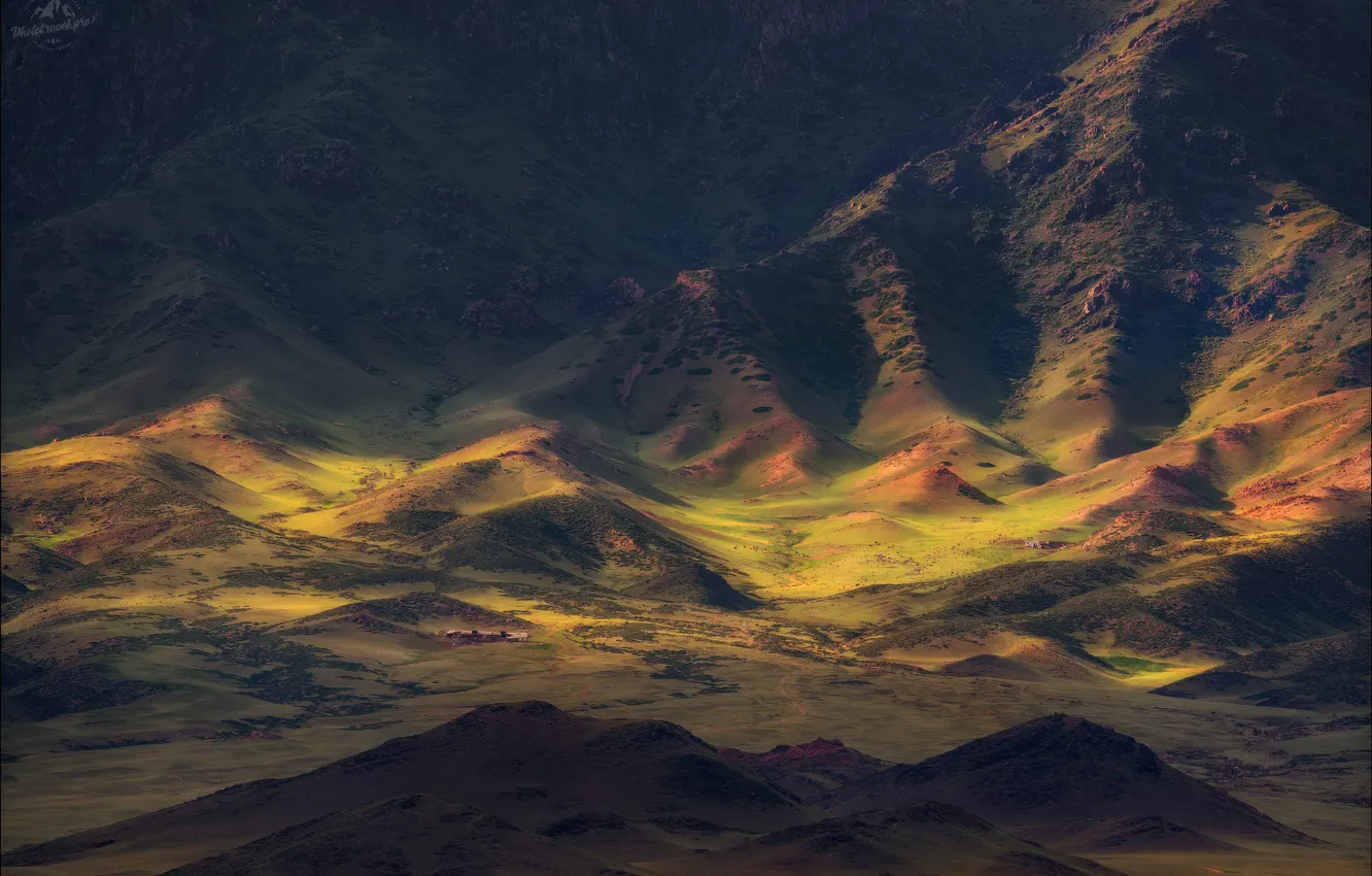 Фото обои landscape, mountains, valley, sunlight