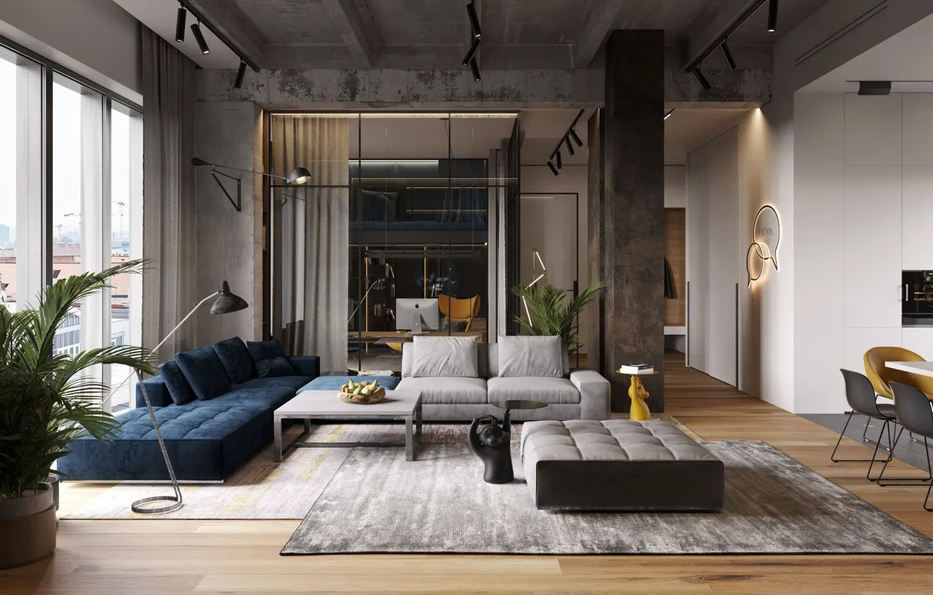 Фото обои дизайн, стиль, интерьер, мегаполис, New York, гостиная, столовая, by Cartelle Design