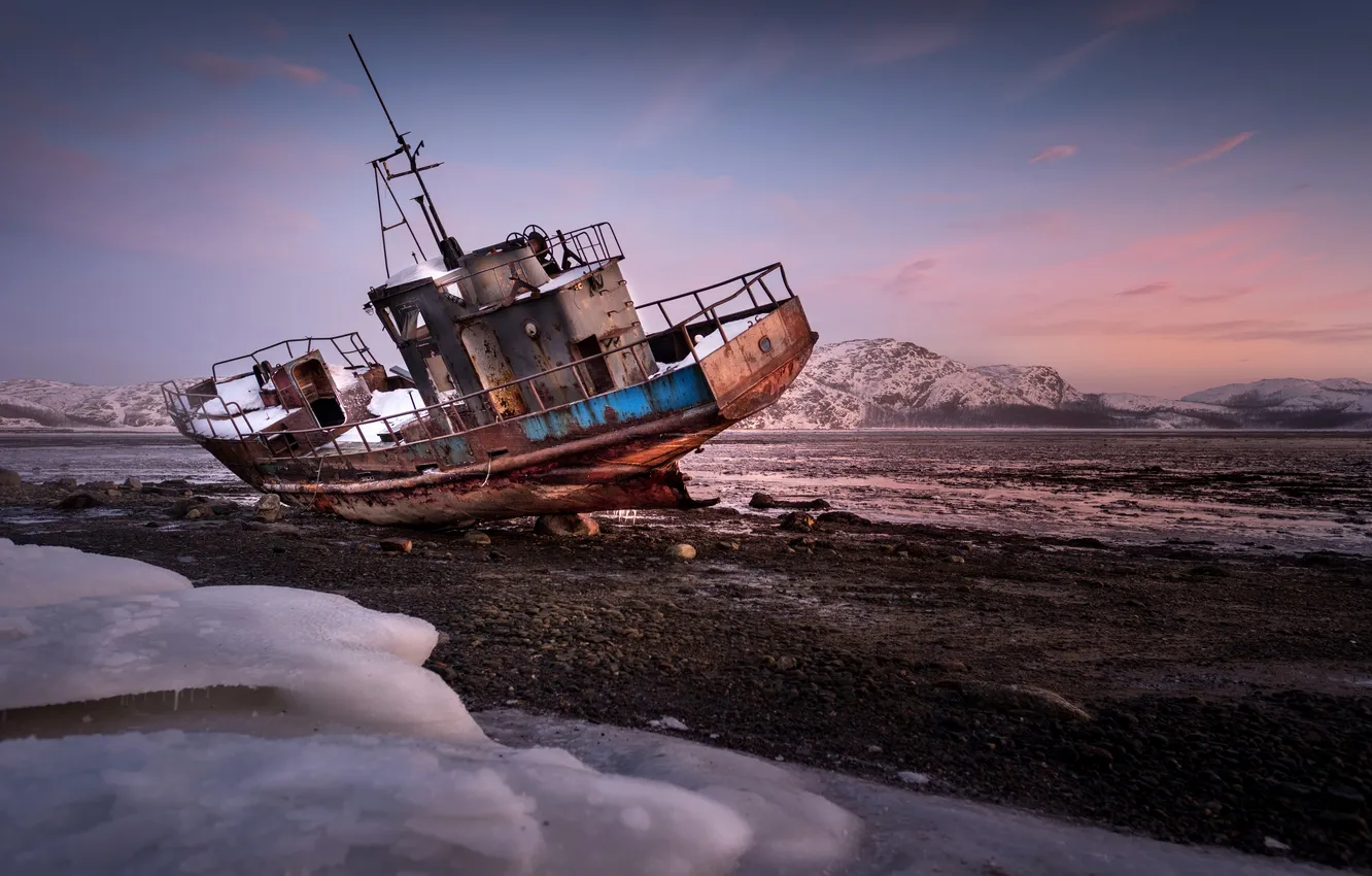 Фото обои boat, rust, abandonment
