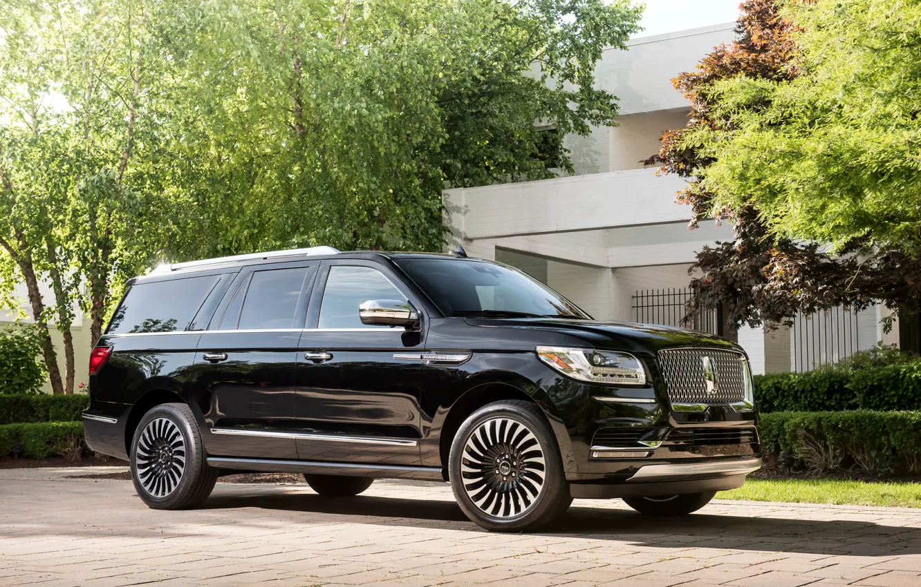 Фото обои Lincoln, Черный, Автомобиль, 2018, Navigator