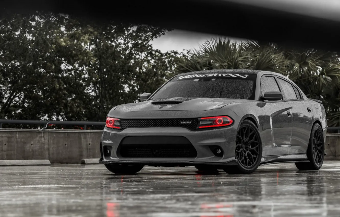 Фото обои Dodge Charger, Dodge Charger Gets Custom Color Halo Headlights, Gets Custom, Color Halo Headlights