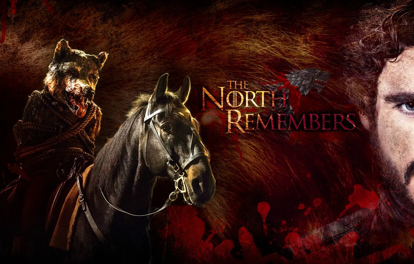 Фото обои red, soldiers, wolf, death, A Song of Ice and Fire, Game of Thrones, horse, head