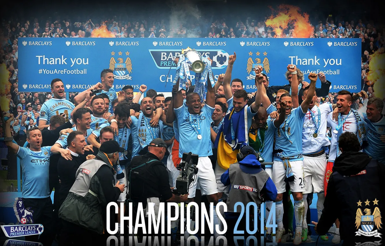 Фото обои Champions, Manchester City, 2014 Premier League