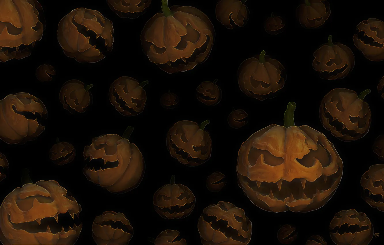 Фото обои тыквы, Halloween, хэллоуин