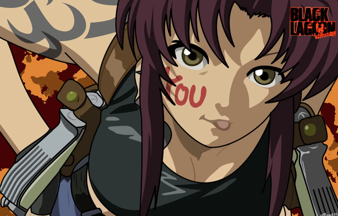 Фото обои язык, взгляд, Black Lagoon, revi реви