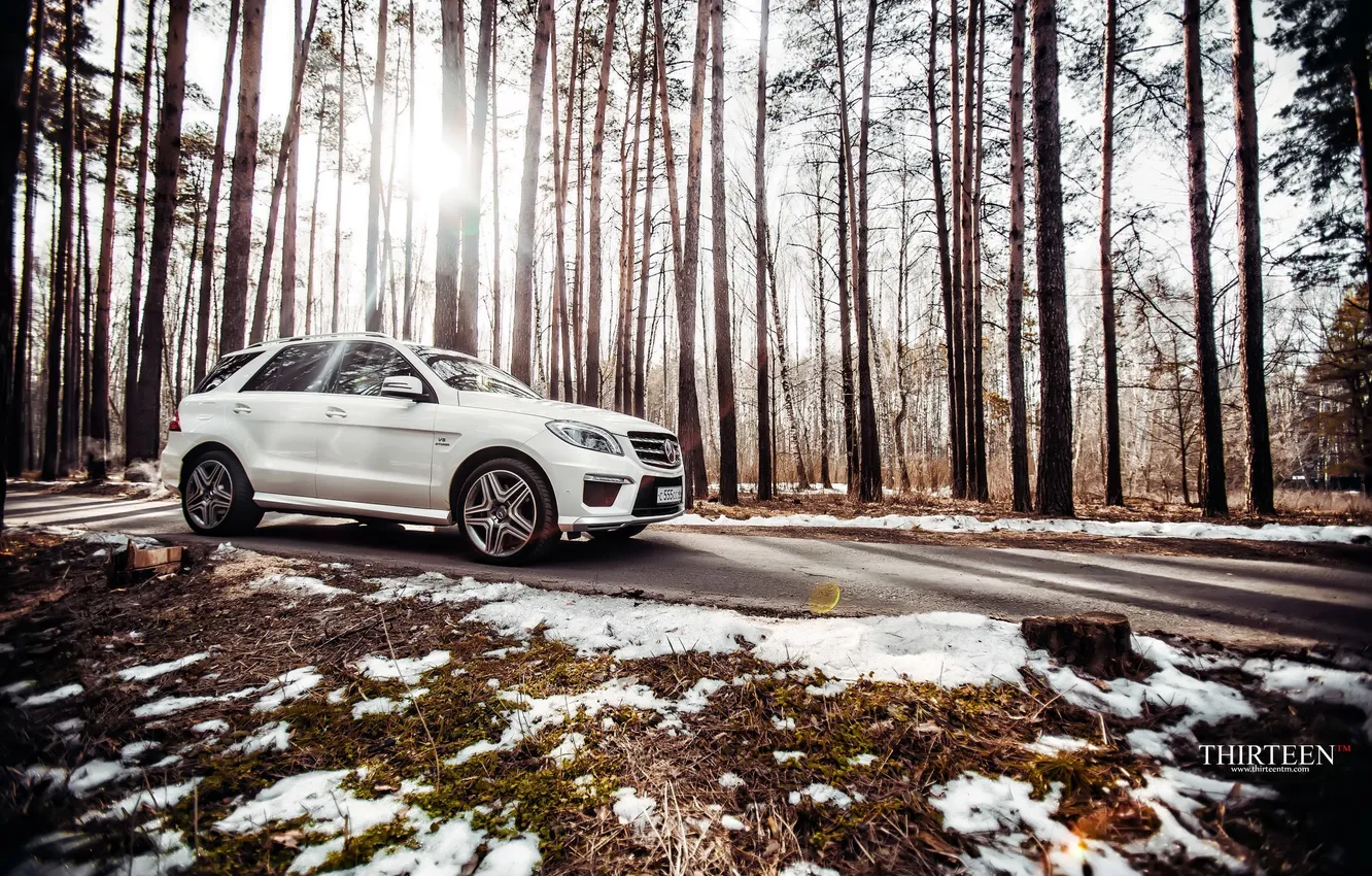 Фото обои машина, авто, снег, деревья, фотограф, Mercedes, auto, photography