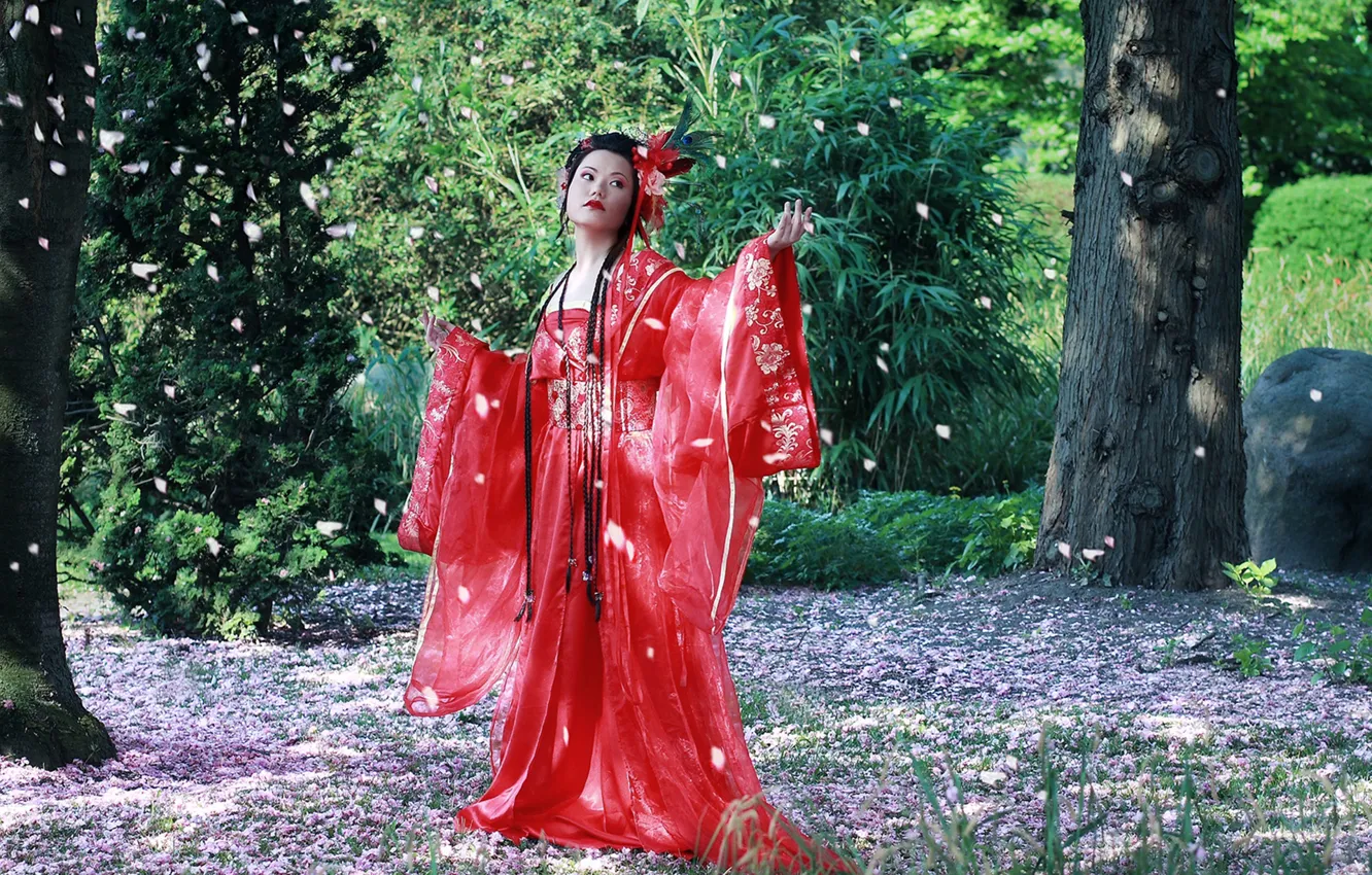 Фото обои восток, кимоно, Cherry Blossom