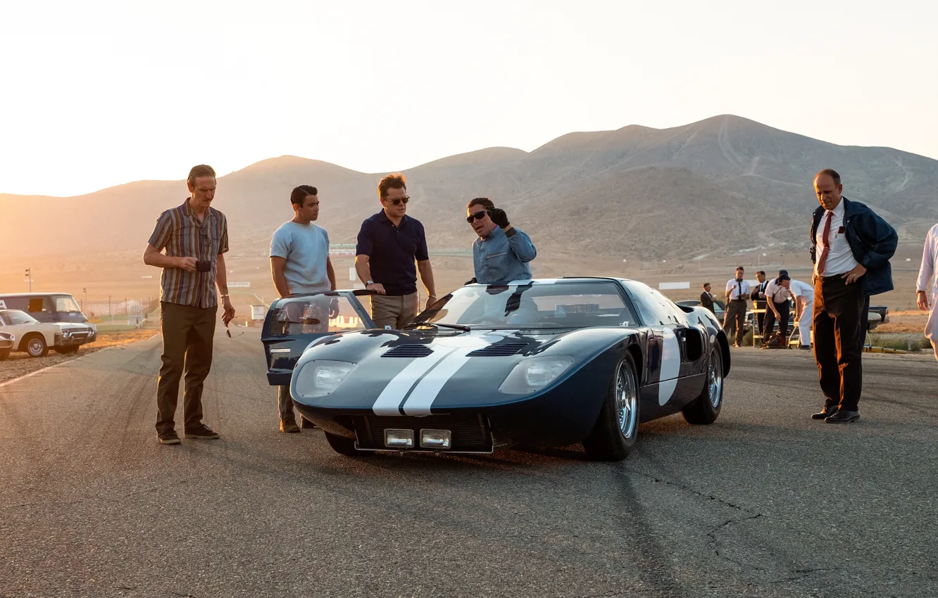 Фото обои Ford GT, prototype, Christian Bale, Matt Damon, Carroll Shelby, Ford v Ferrari, Ken Miles
