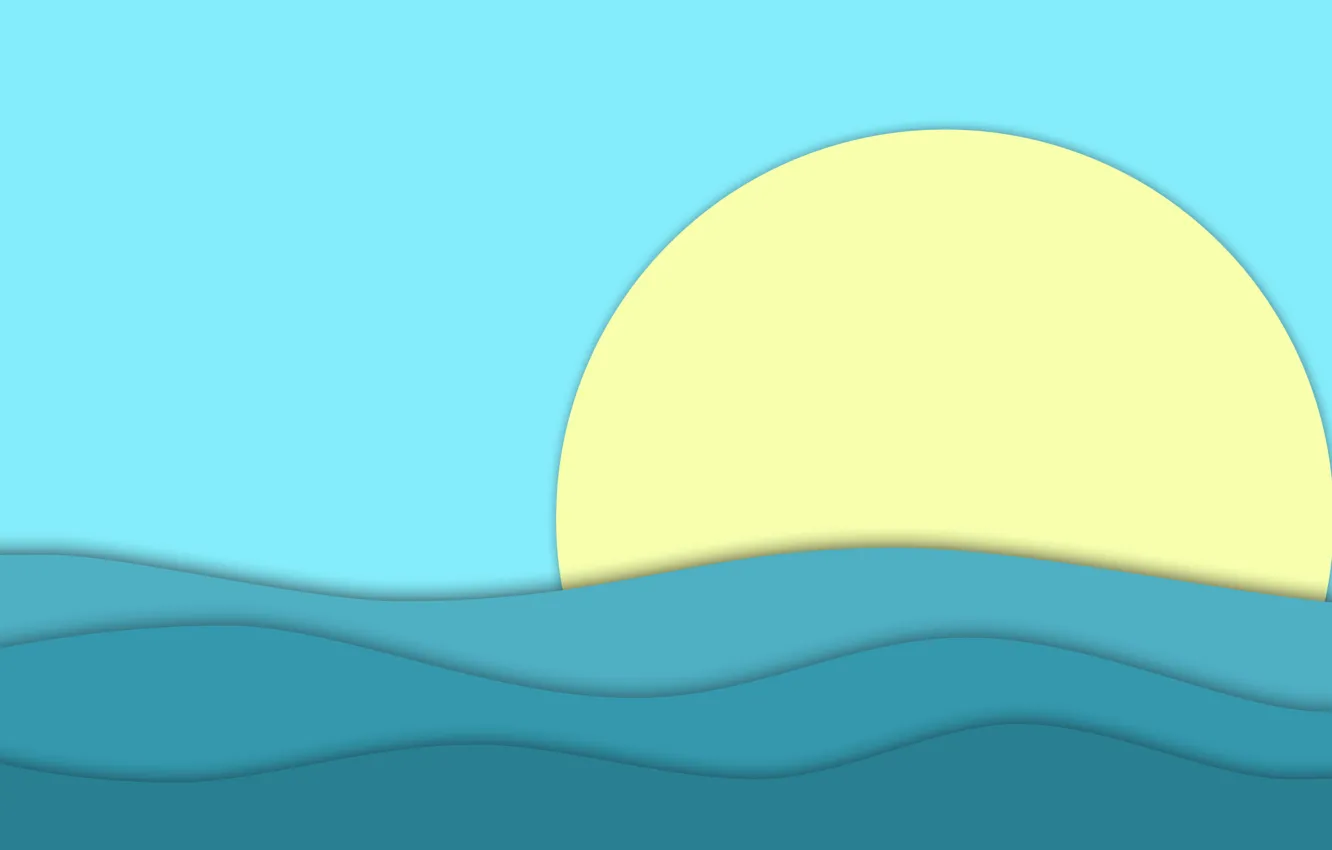 Фото обои ocean, blue, water, sun