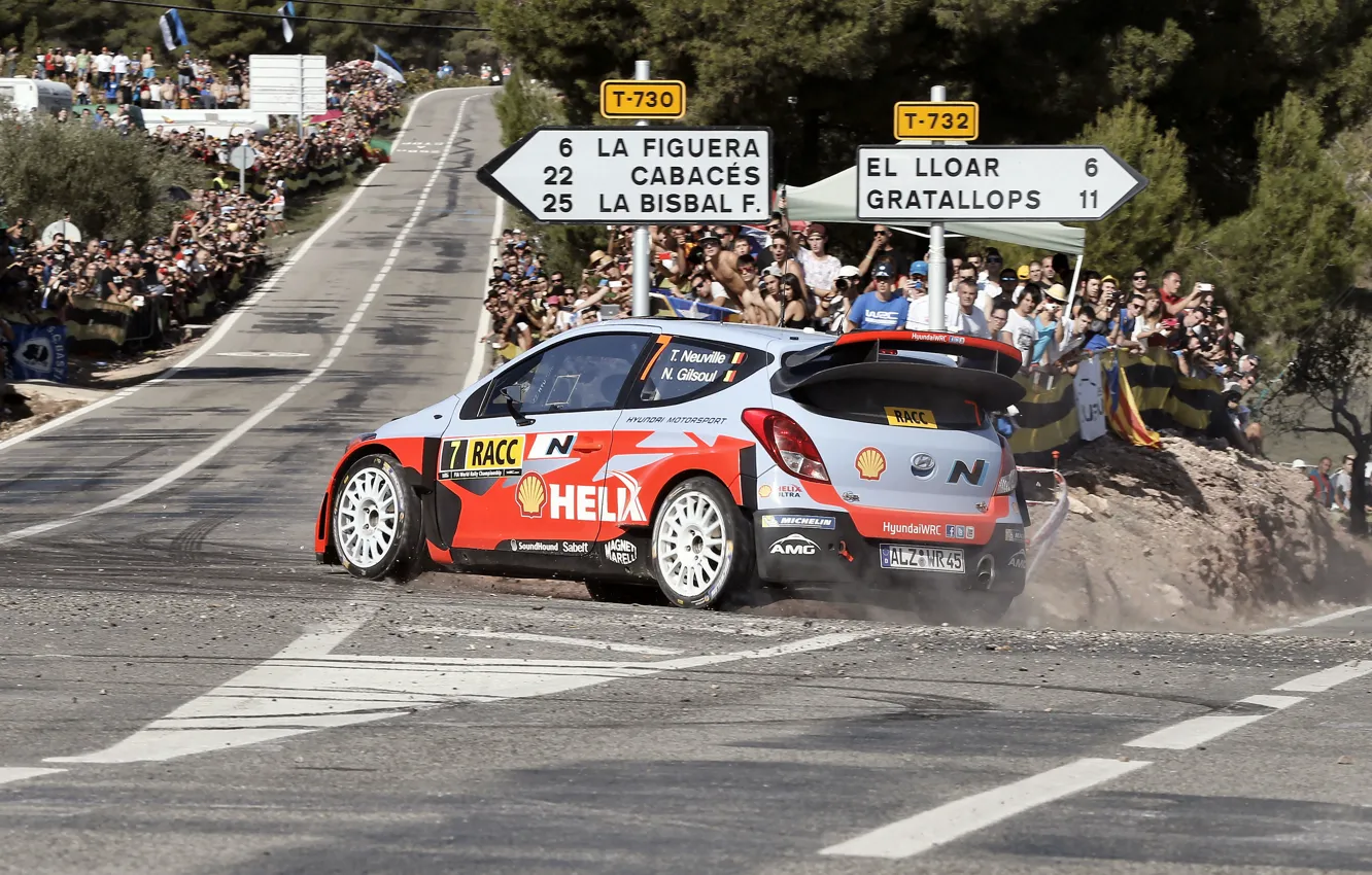 Фото обои Hyundai, WRC, Rally, Ралли, Spain, i20, 2014, Neuville