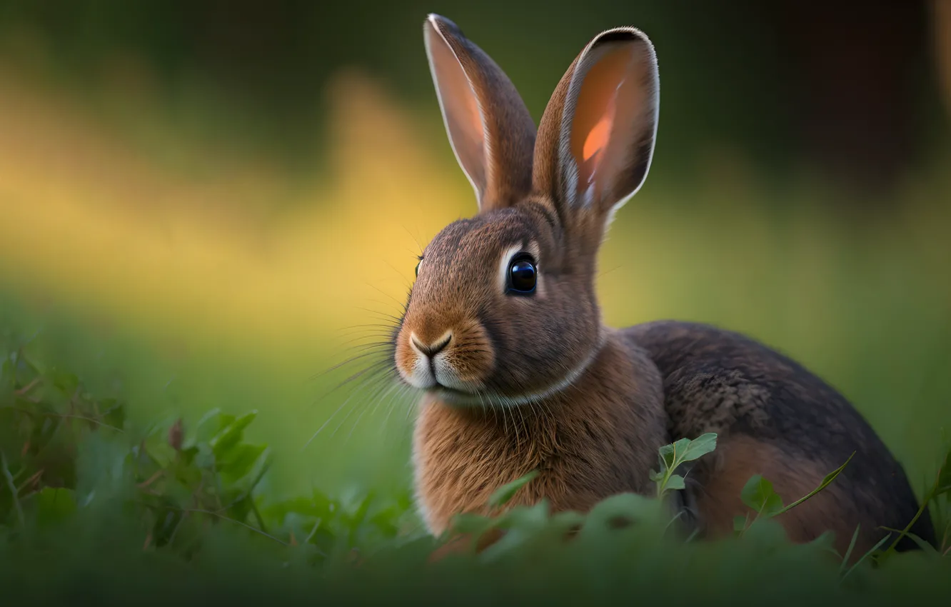 Фото обои трава, природа, заяц, grass, bunny, wildlife